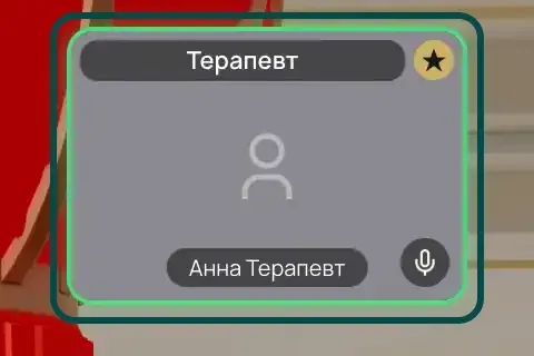 Плитка участника с выключенной камерой: вместо видео силуэт